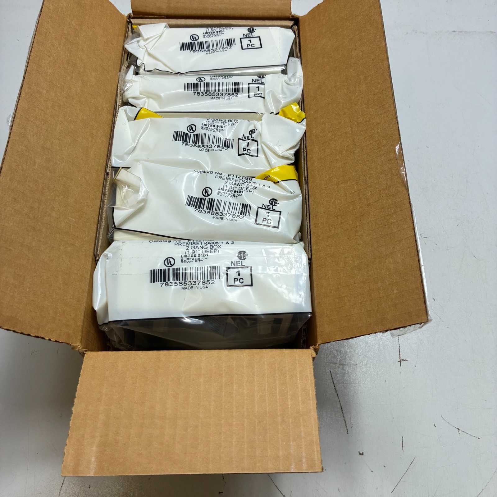 HUBBELL PT12TGB 2 GANG BOX 1.91″ DEEP (LOT OF 5)