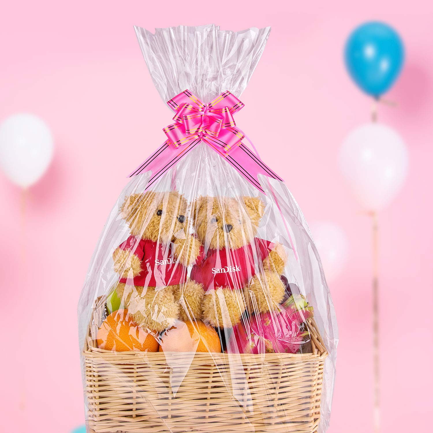 Awpeye Clear Basket Bags 20Pack Large Cellophane Gift Bags for Baskets Cellop…