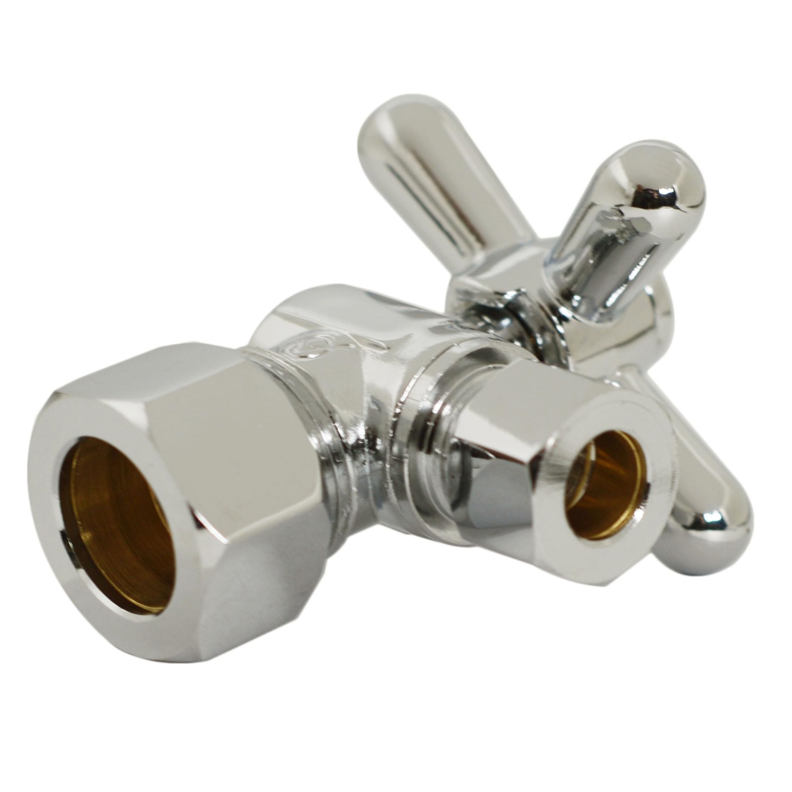 Westbrass D105Bx-05 1/4-Turn Cross Handle Angle Stop Shut Off Valve 5/8 Od X