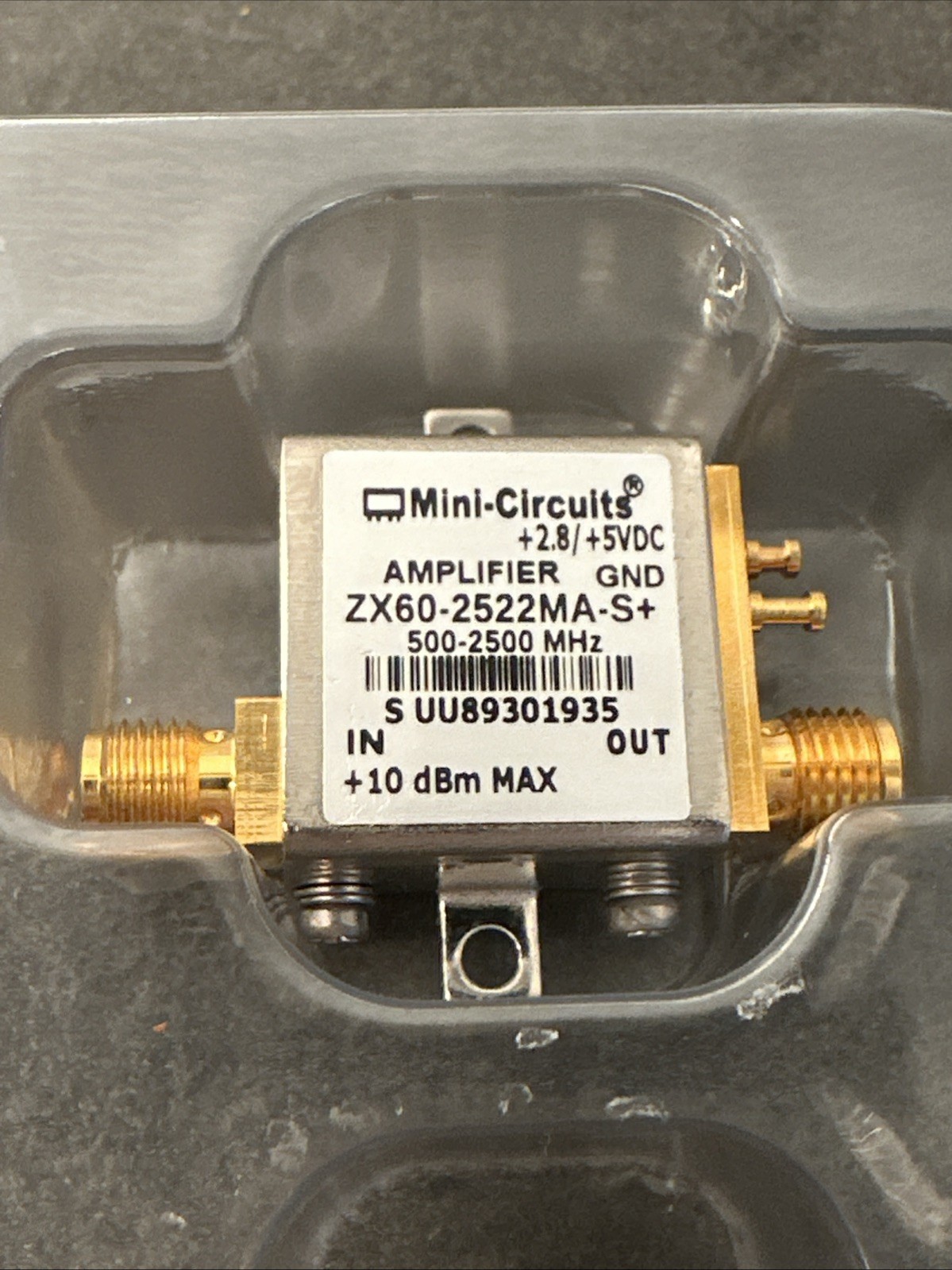 RF Low Noise Amplifier LNA, 500 – 2500 MHz, 50Ω SMA Mini Circuits ZX60-2522MA-S+