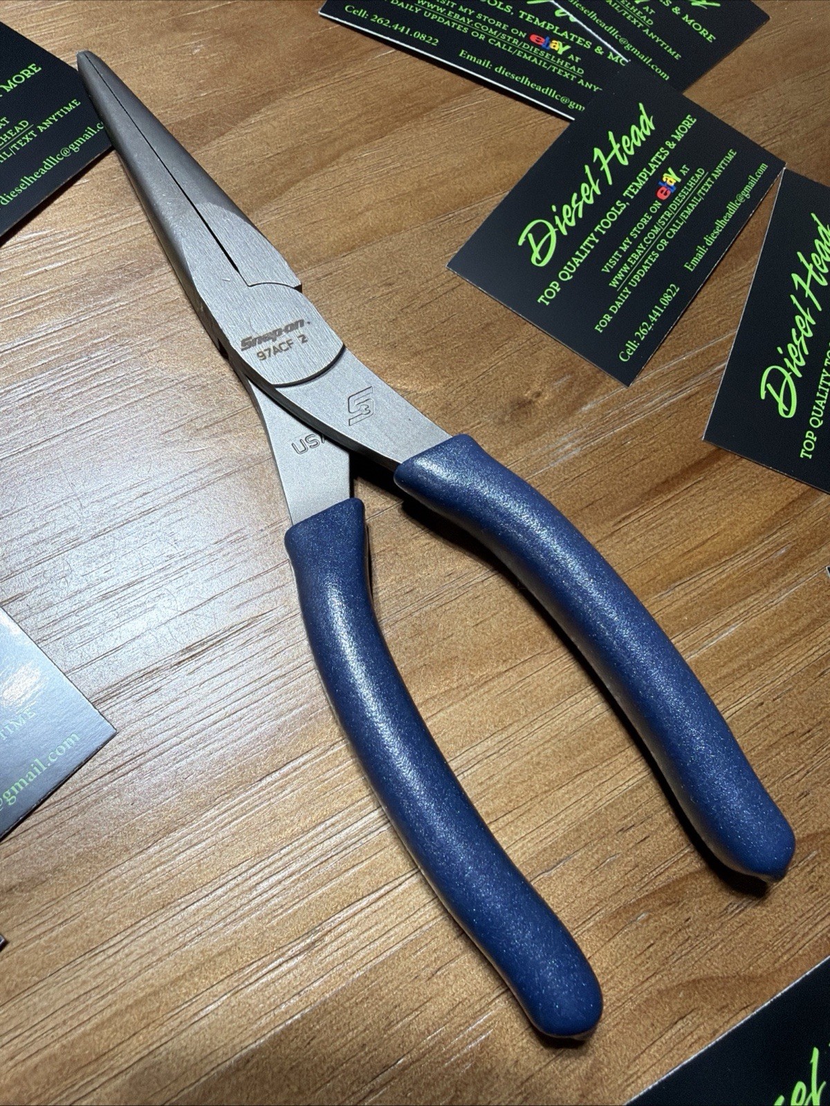 *NEW* Snap On 97ACF POWER BLUE Comfort Grip Needle Nose Pliers – FREE SHIPPING