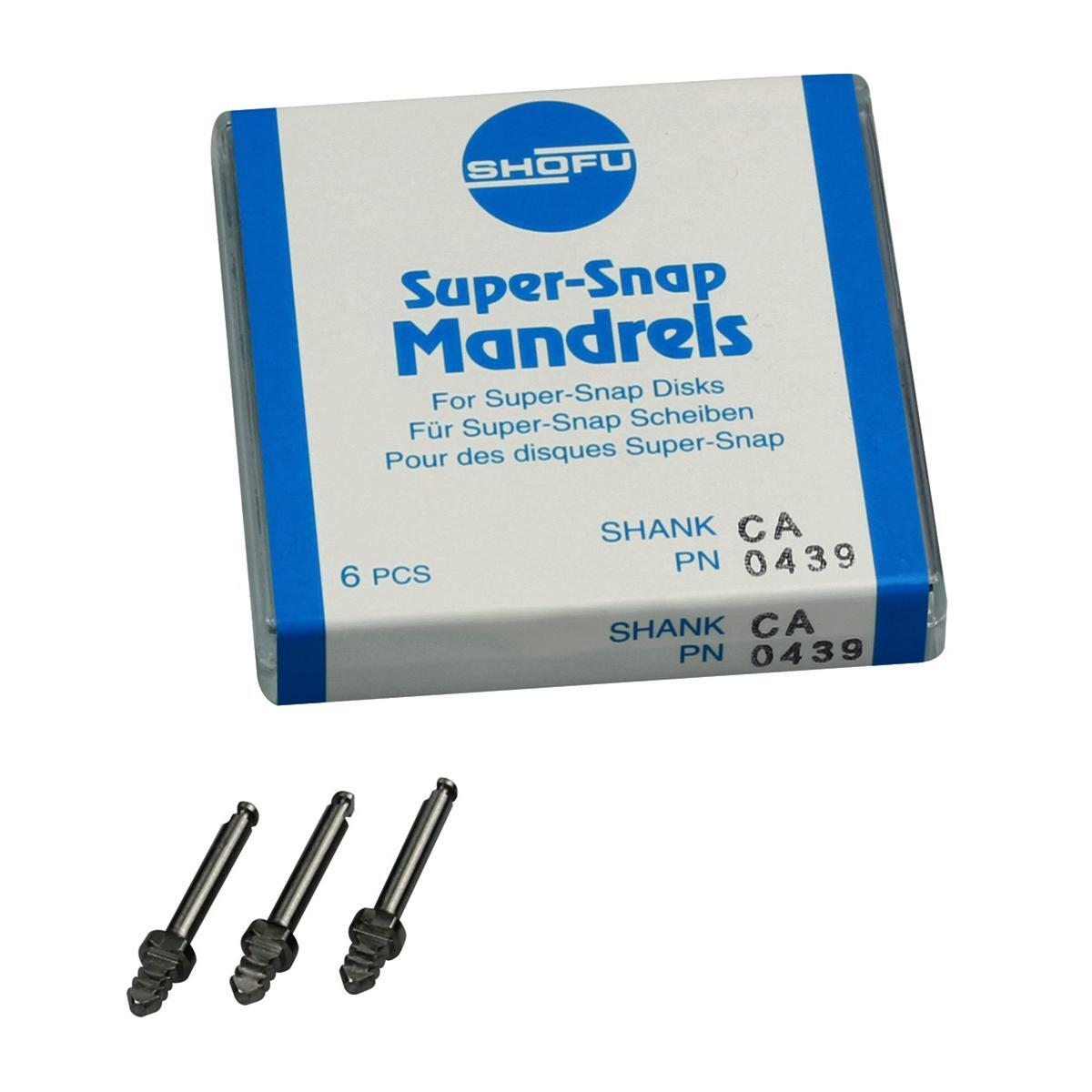 Shofu Dental 0439 Super-Snap Snap On Mandrels Contra Angle CA 6/Bx