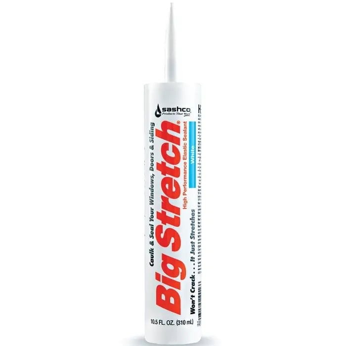 Sashco 10016 Big Stretch Caulk 10.5oz Cartridge, White, 12 Pack