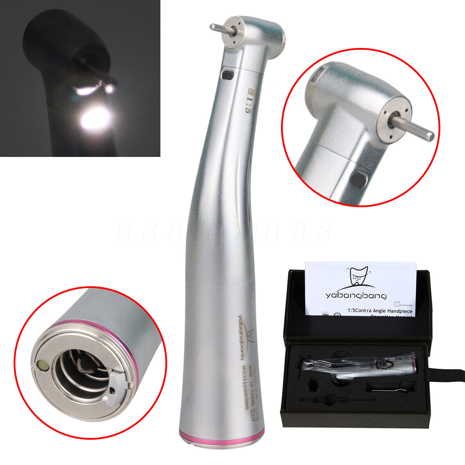 Woodpecker Style 1:5 Contra Angle LED Handpiece
