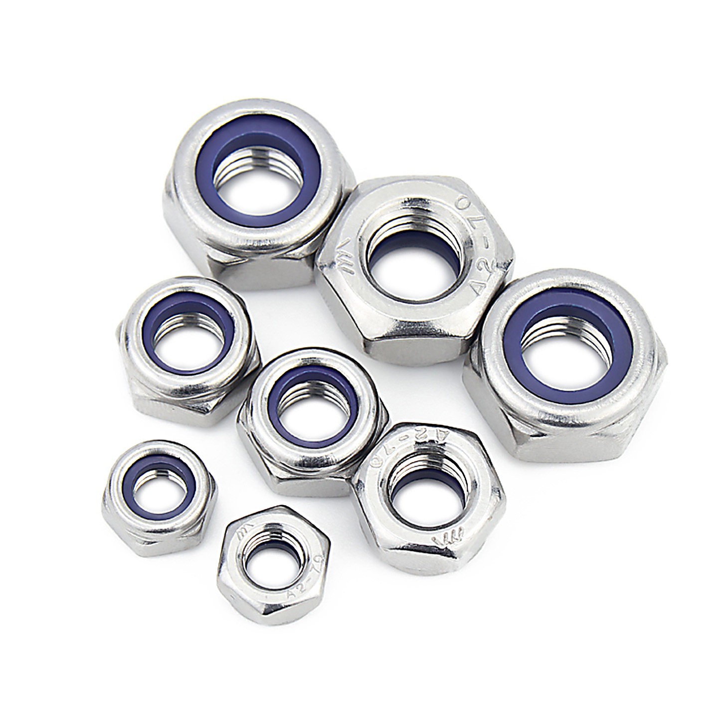 Hex Nyloc Nylock Nylon Lock Nuts Type T M2 M2.5 M3 M4 M5 M6 A2 Stainless Steel