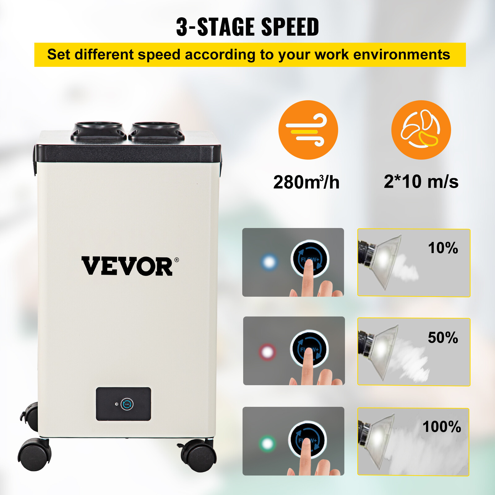 VEVOR 150W Pure Air Fume Extractor 3 Filter Smoke Purifier for Laser Engraver