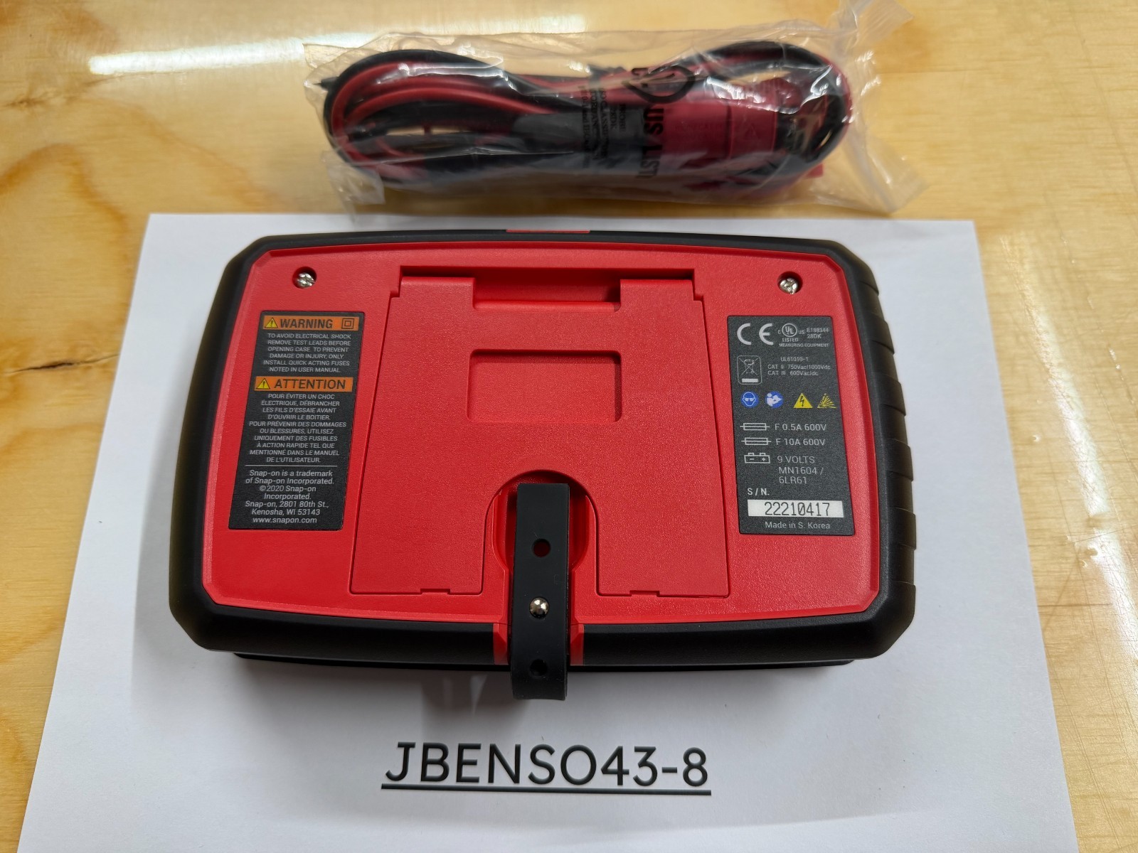 Snap-on Tools NEW True-RMS Daylight Basic Digital Multimeter EEDM504F