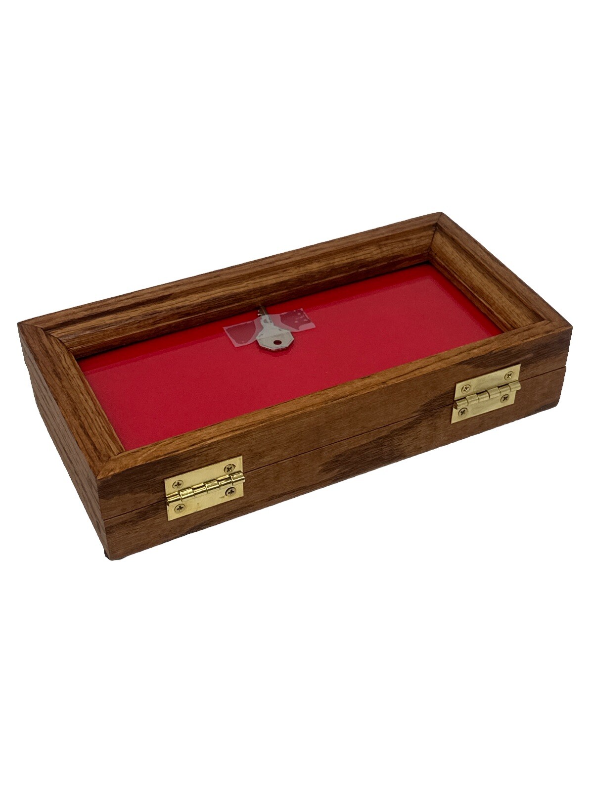Oak Wood Display Case 5 x 10 x 2 for Arrowheads Knifes Collectibles & More