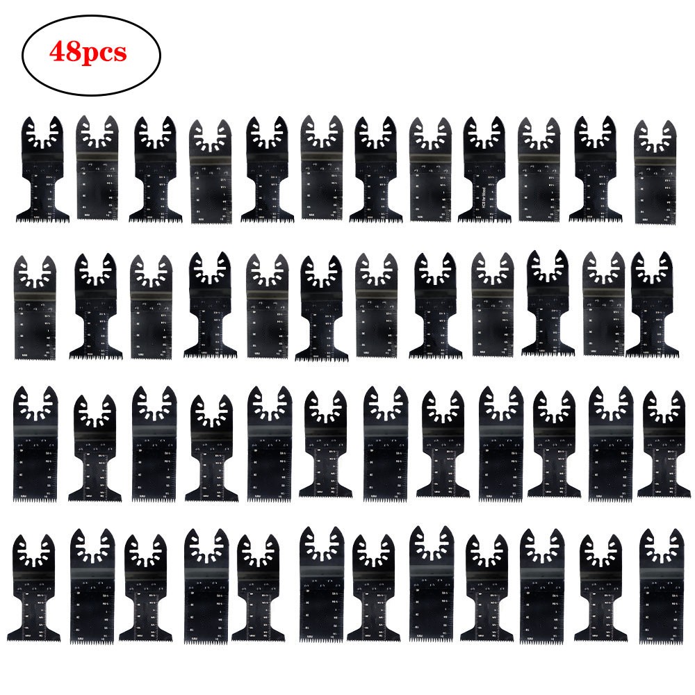 48 Pcs Metal Wood Oscillating Multitool Quick Release Saw Blades Kit Universal
