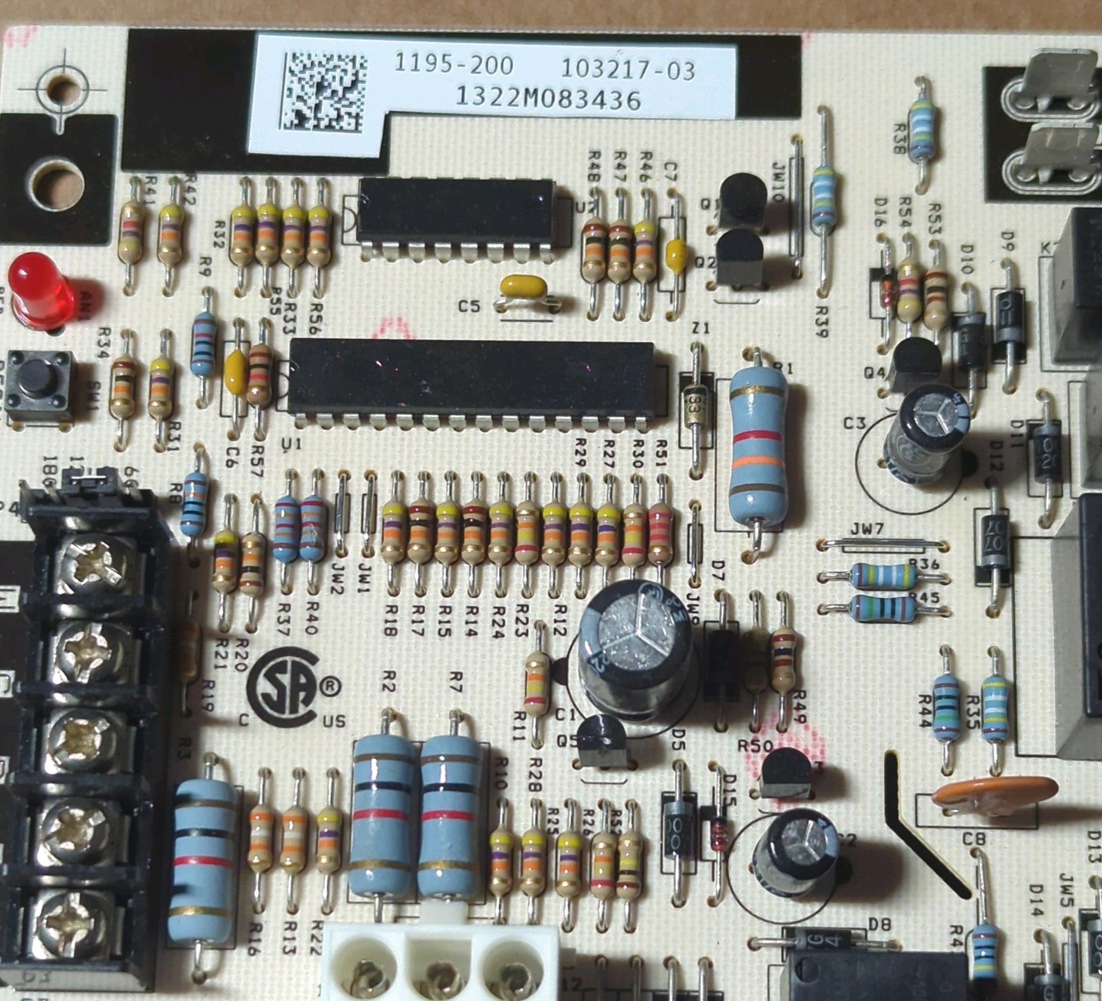 LENNOX 1195-200 Furnace Control Circuit Board 103217-03 1195-83-201 REV. A HSC I