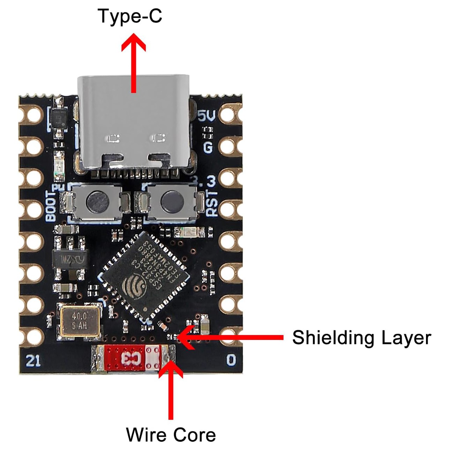 4X ESP32-C3 Development Board Super Mini 2.3V-3.6V WiFi Bluetooth 5.0 Type-C USB