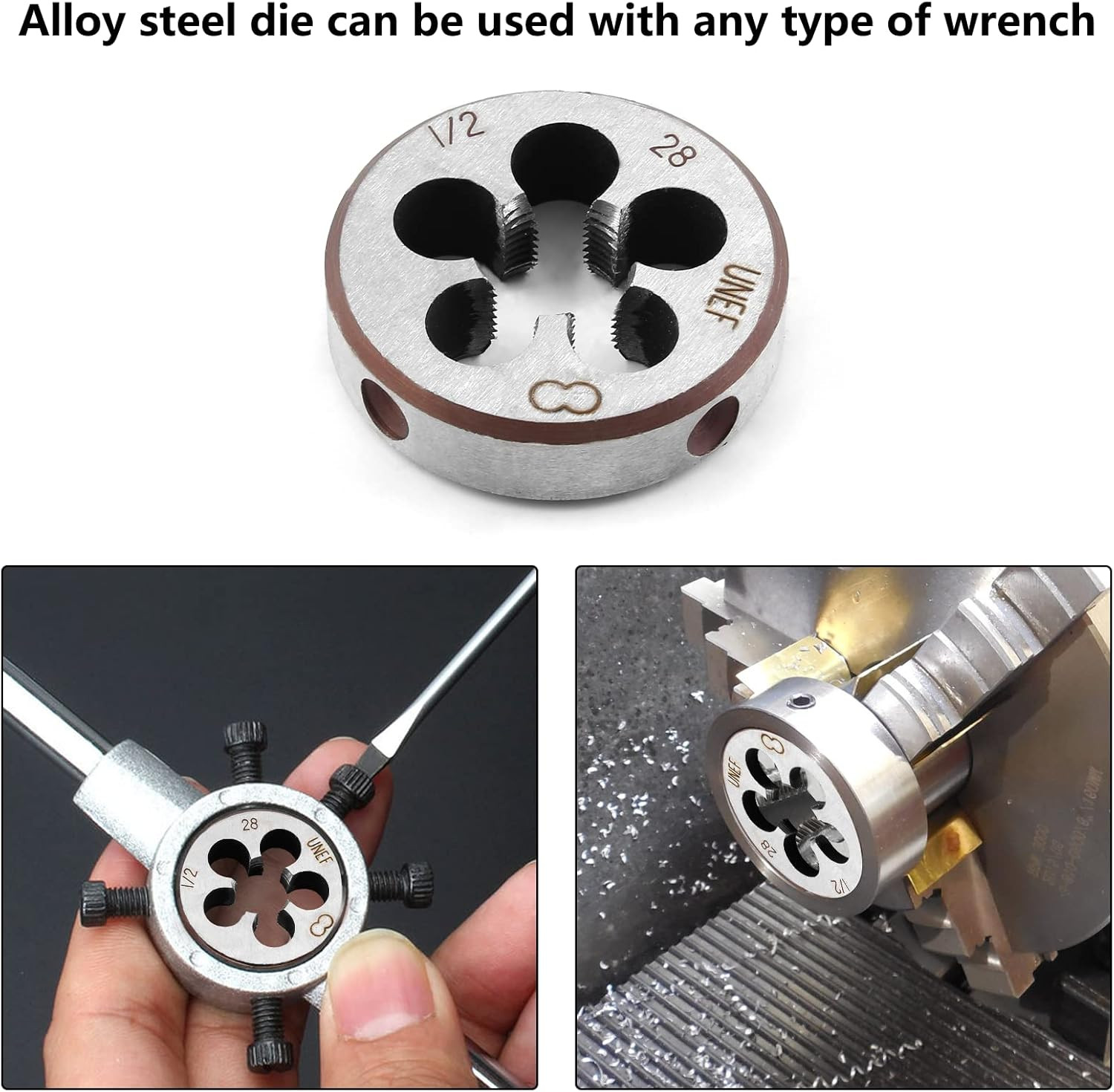 1/2-28 UNEF Right Hand Thread Die for Threading Mold Machining, 1/2 Inch Thread