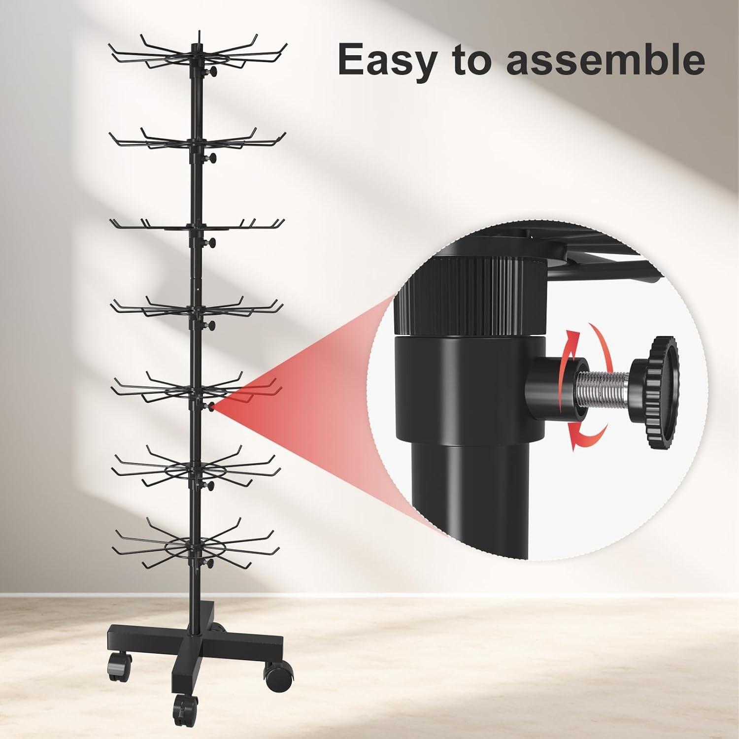 Retail Display Stand 7 Tier Rotating Rack for Store Display Shelves Jewelry Key