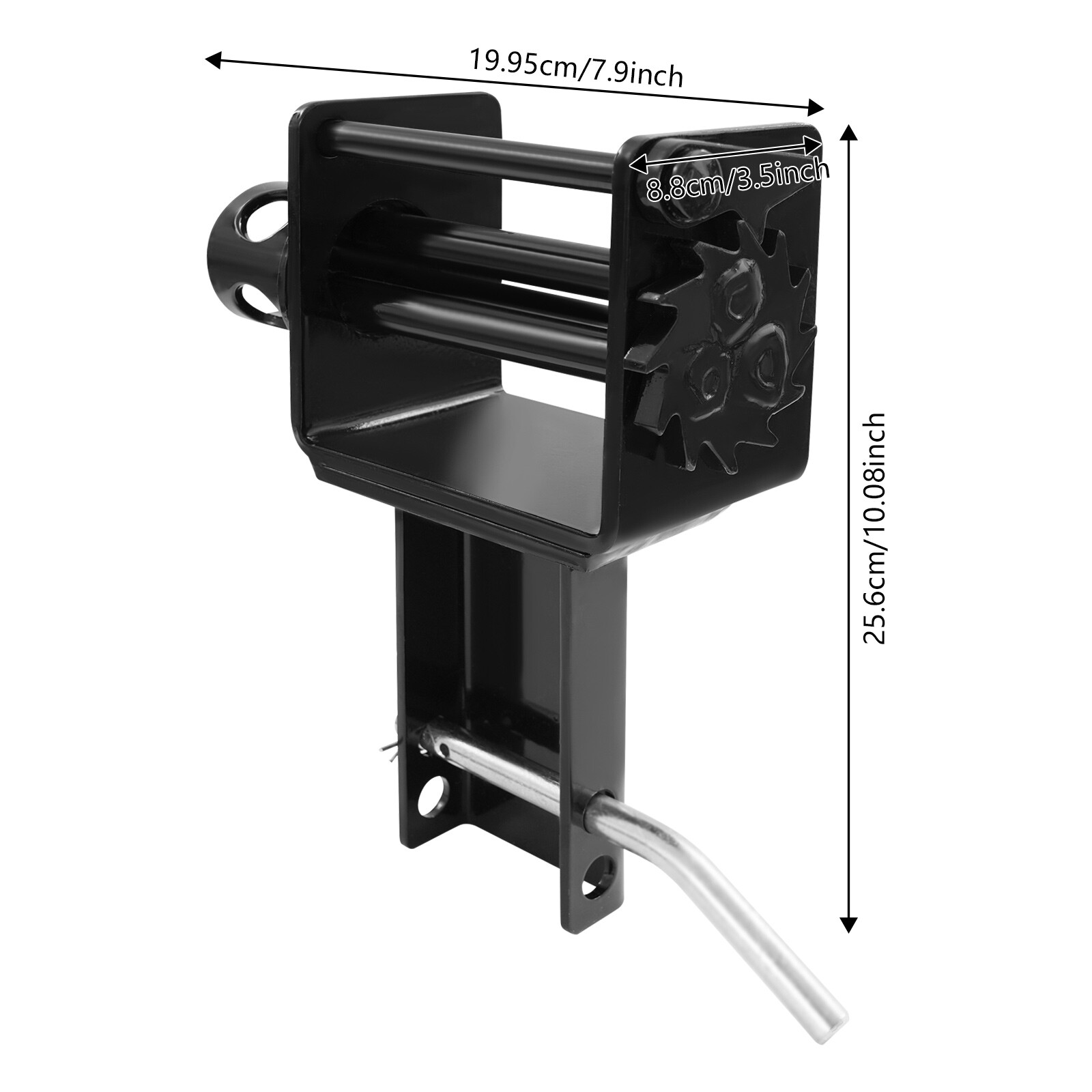 7.85*3.46*10.08in Black Carbon Steel 5400lbs Manual Trailer Stake Pocket Winch