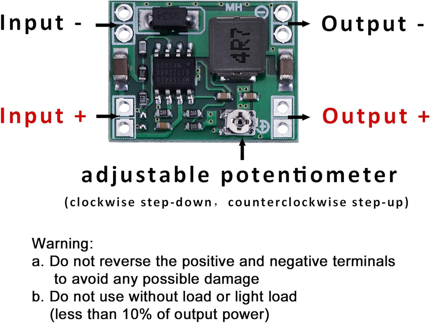 Mini MP1584EN DC-DC Buck Converter Adjustable Module 24V to 12V 9V 5V 3V 6 Pack