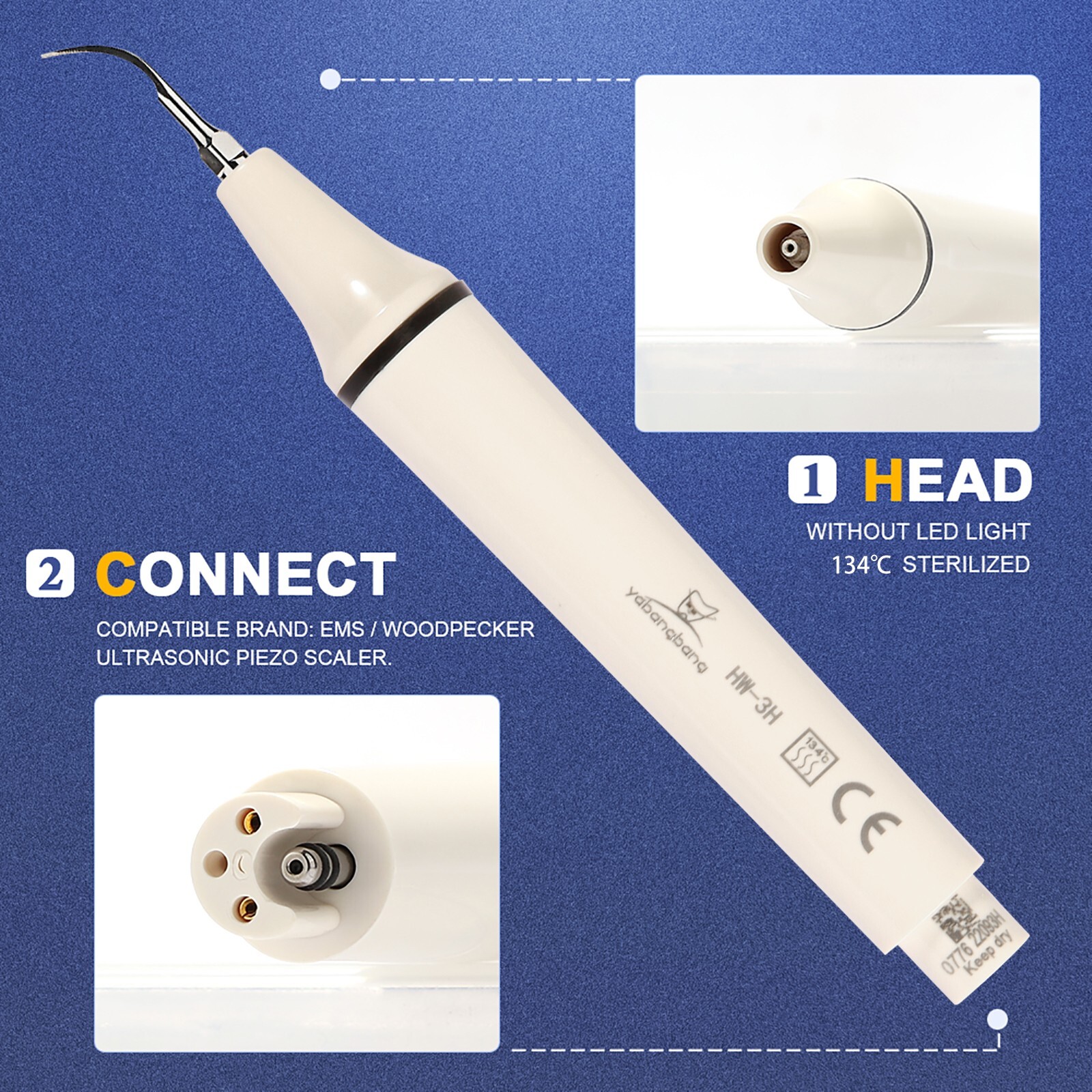 For Woodpecker EMS Dental Ultrasonic Piezo Scaler Detachable Handpiece HW-3H 135
