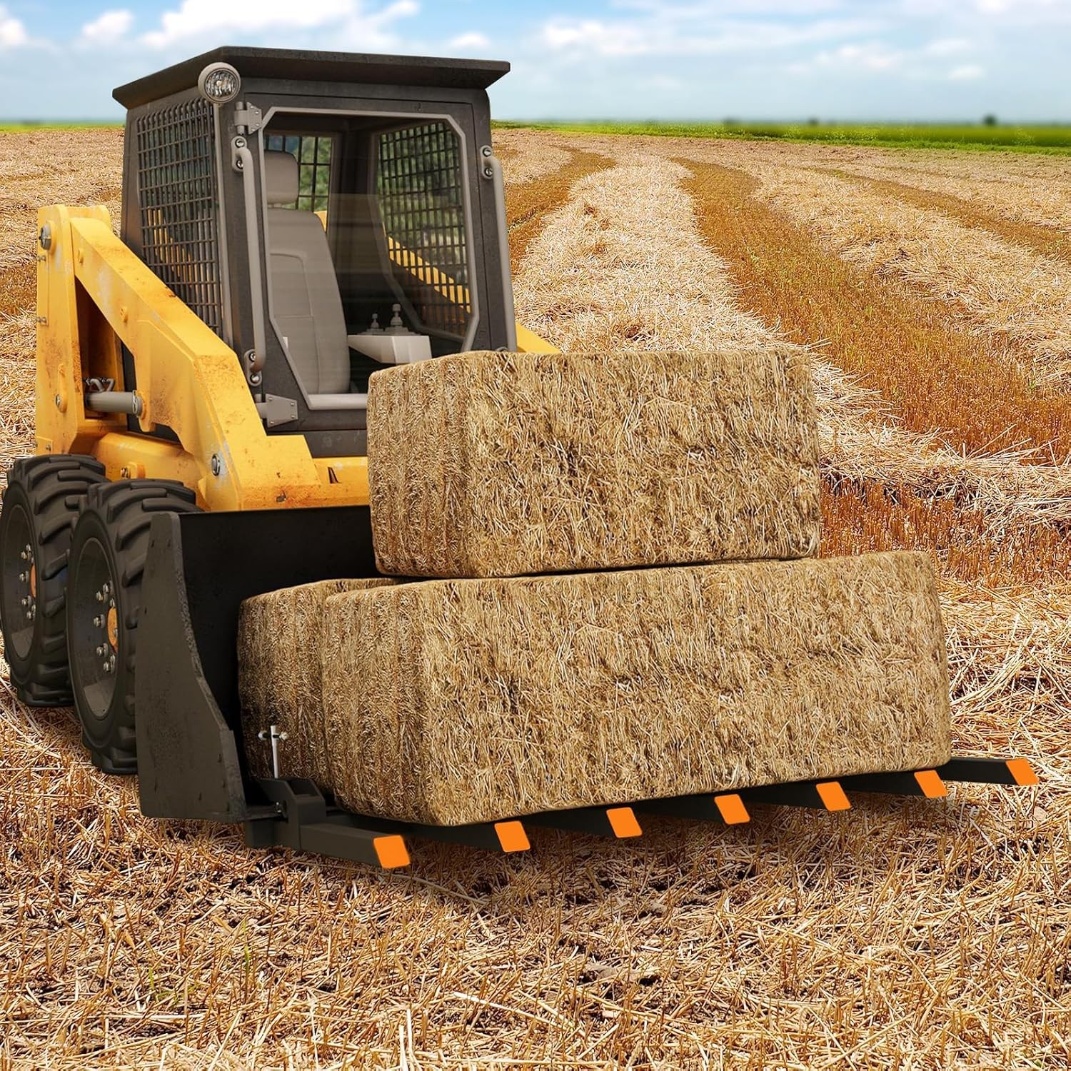 68″ Clamp On Debris Forks for Tractor, 5400 LBS Pallet Fork for Loader Bucket