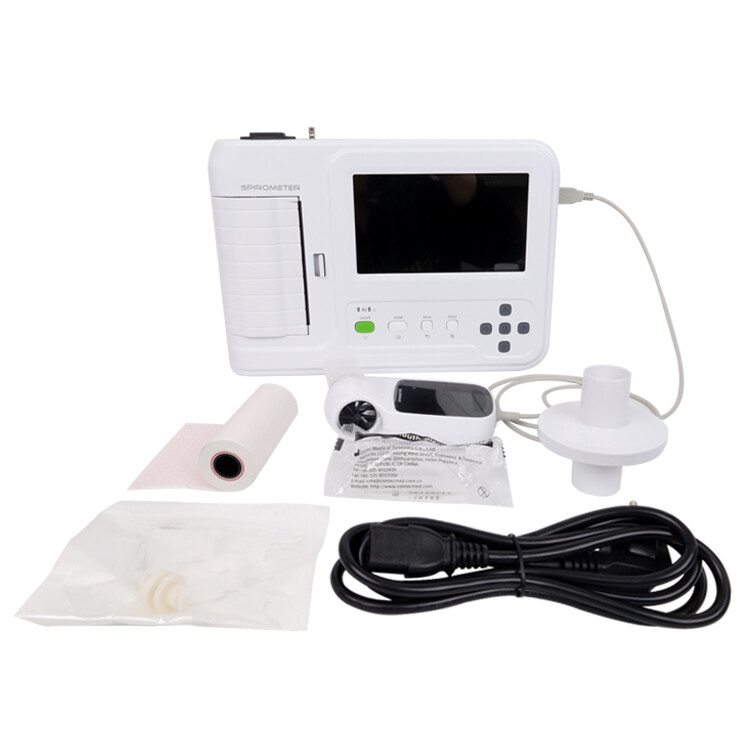 Handheld Spirometer Touch Screen Pulmonary Function Spirometry FVC+Printer