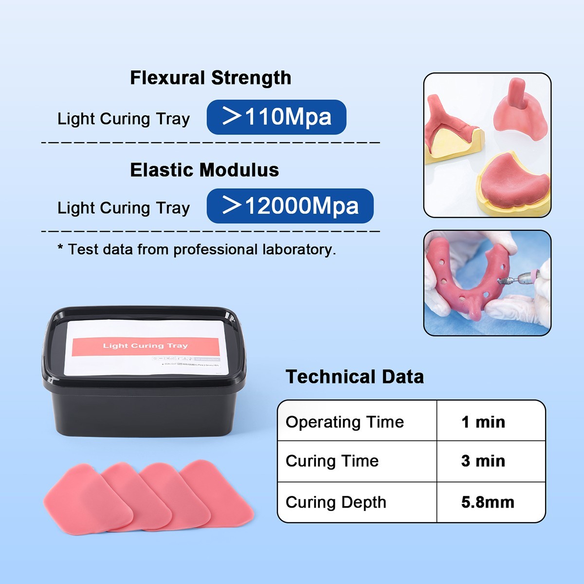 AZDENT Dental Light Cure Custom Tray Material – Pink – 2mm – 50 Pcs/Box FDA CE