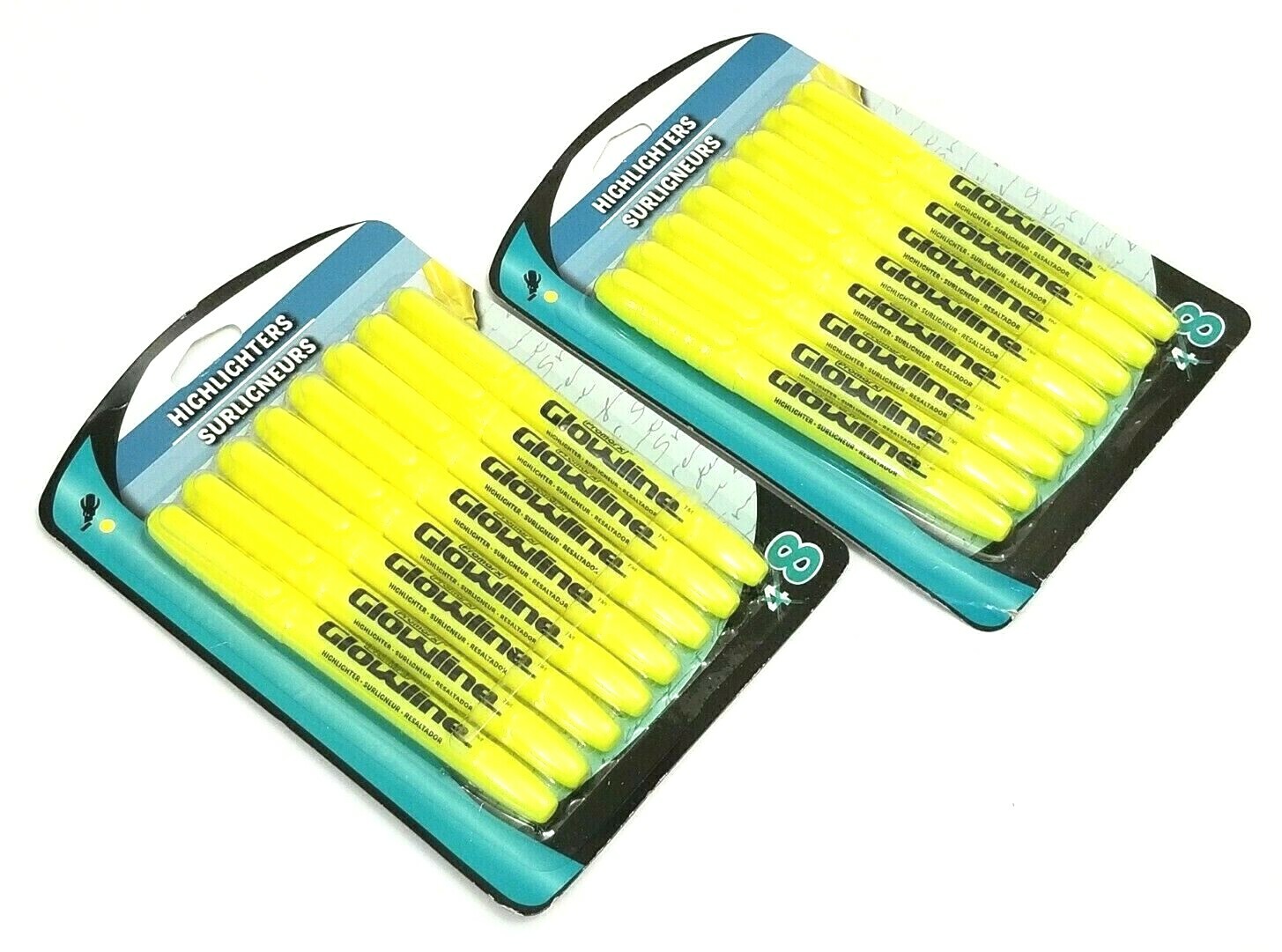 2 PACKS 16 HIGHLIGHTERS Promarx® GLOWLINE™ YELLOW