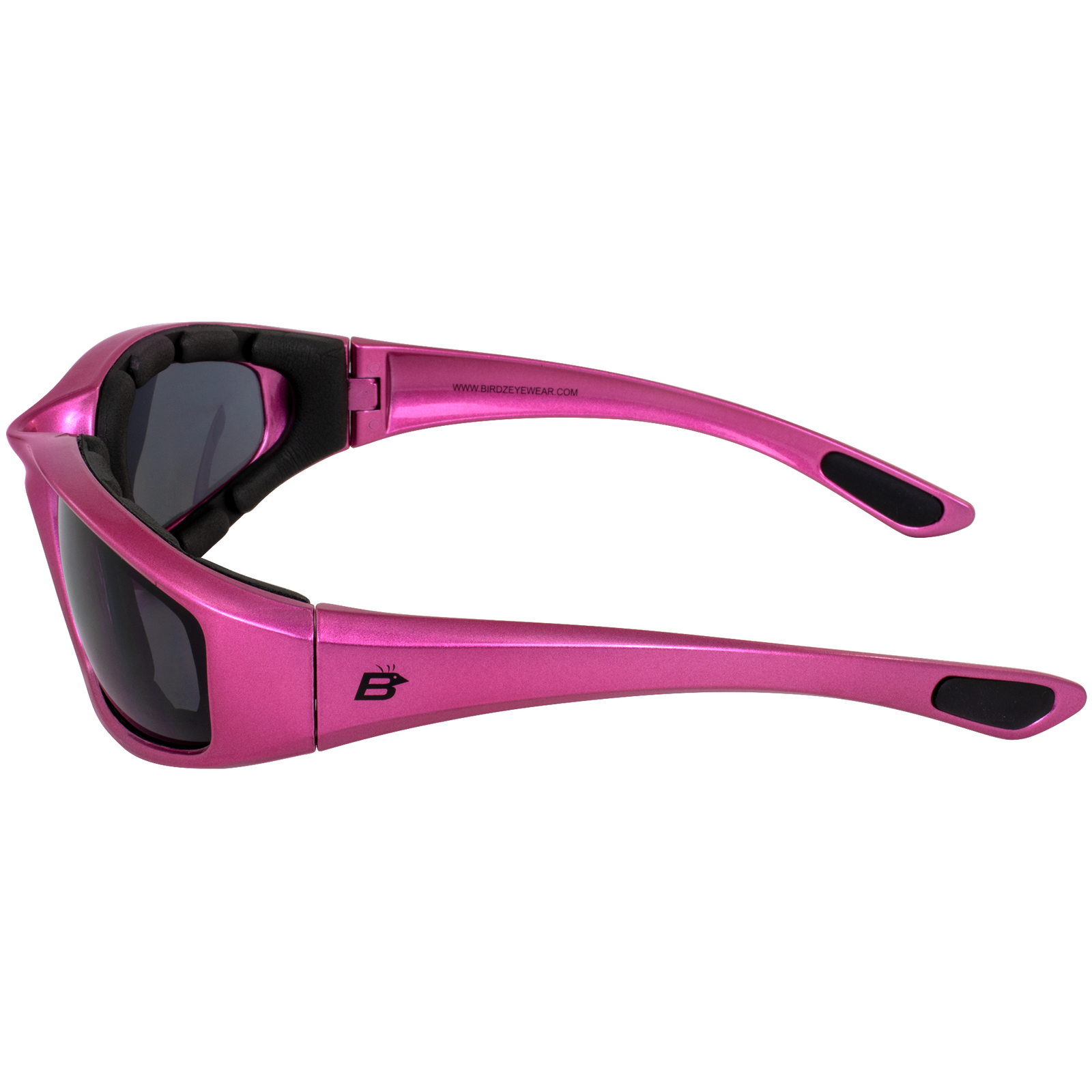 Birdz Eyewear Oriole A/F Padded Sunglasses Pink Frame w/ Clear & Smoke Lenses