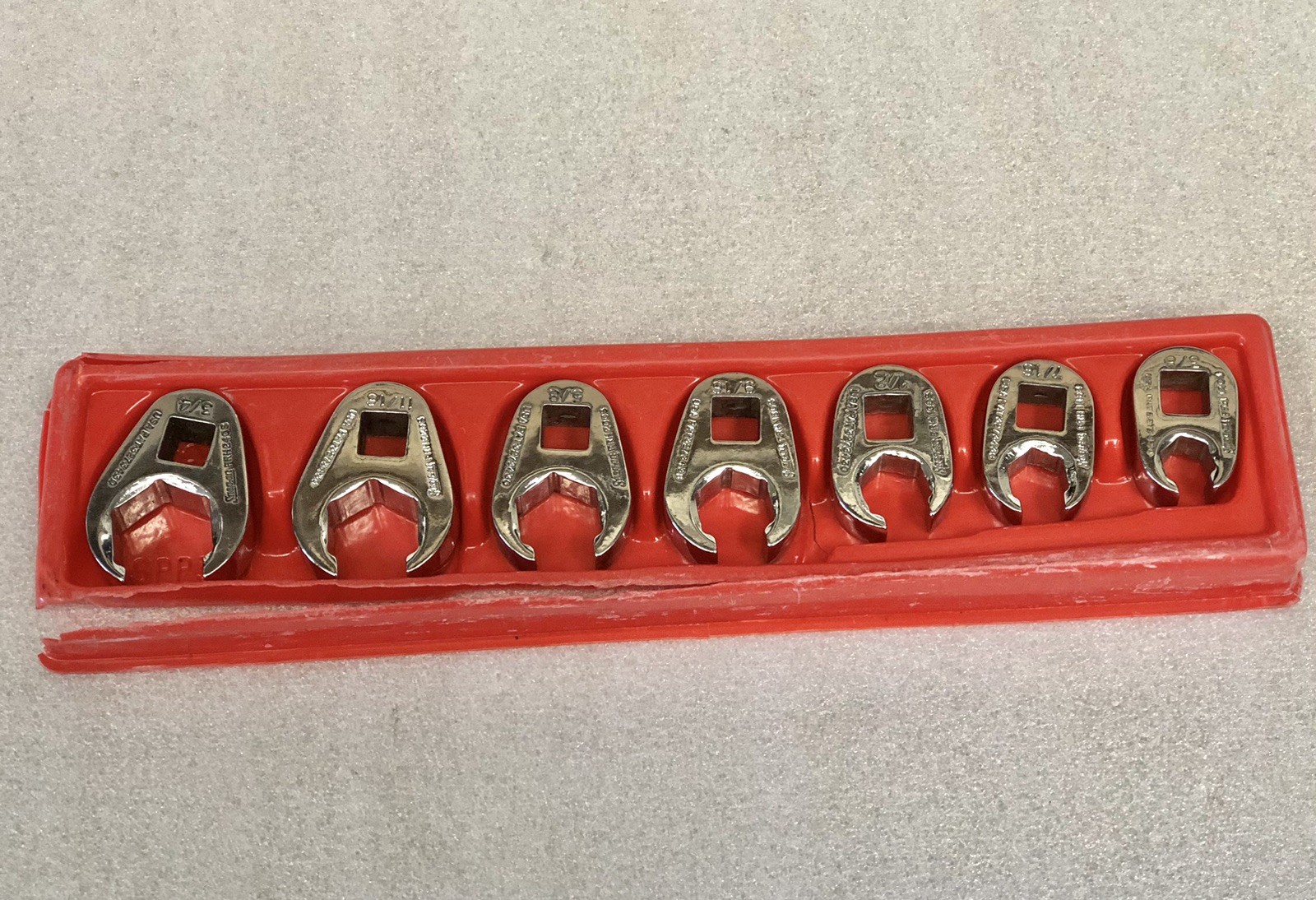7-pc Snap-on Tools 3/8″ Drive SAE Flare Nut Crowfoot Wrench Set (3/8-3/4″) GUC