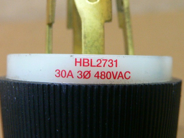 Locking Plug Hubbell Hbl2731 30A Twist-Lock Plug 3P 4W 480Vac