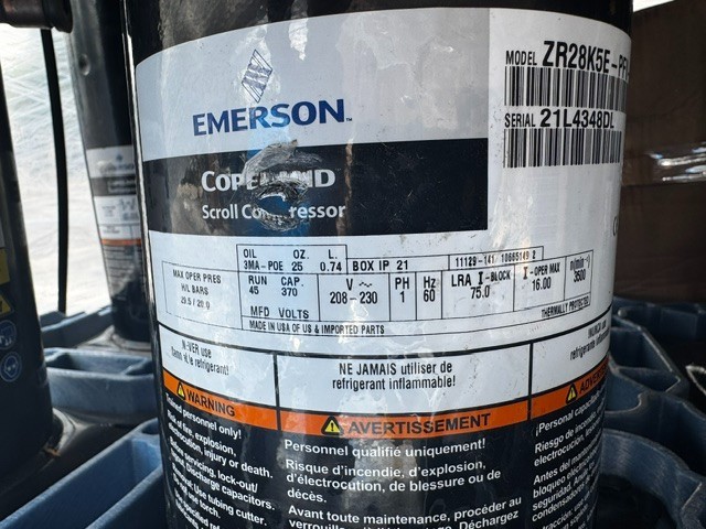 Copeland Compressor ZR28K5E-PFV-130 2.5 Tons R22, R407C 208-230/1/60