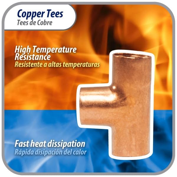 Appli Parts AP-T014B10 1/4in Wrot Copper Tee CxCxC Connections for…