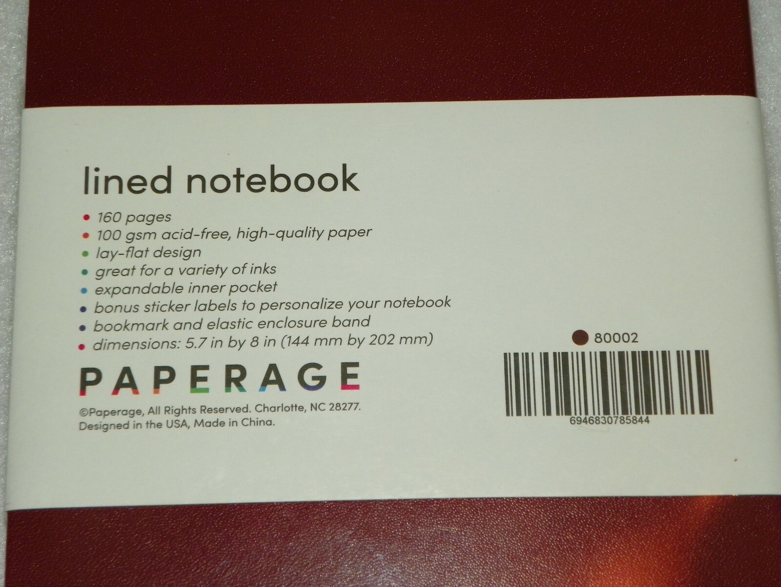 Paperage 160 page journal 5.7X8 inches 100gsm Acid-Free High Quality Lay Flat