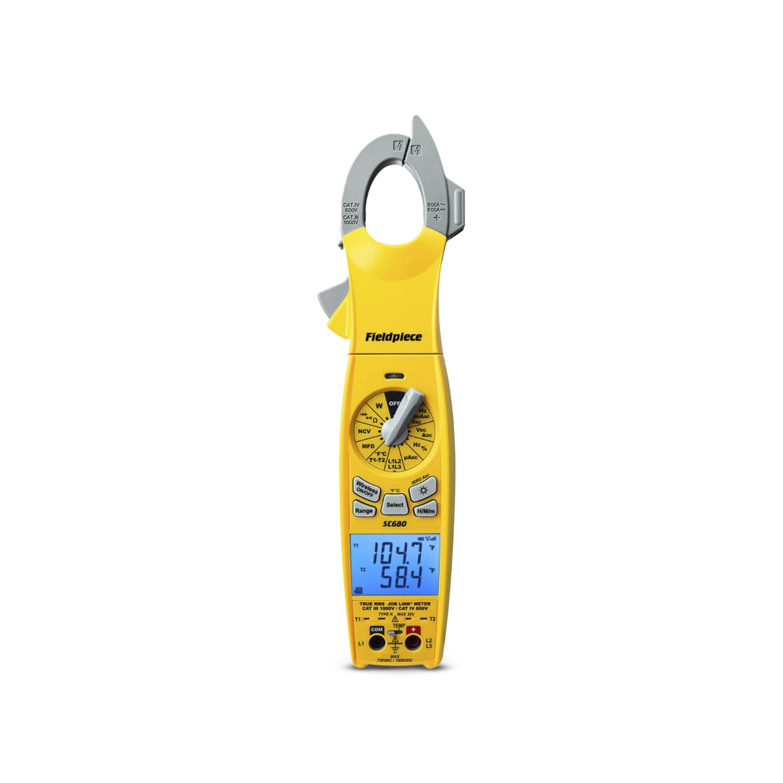 Fieldpiece SC680 Clamp Meter – Wireless Power Multitester for HVACR Professio…