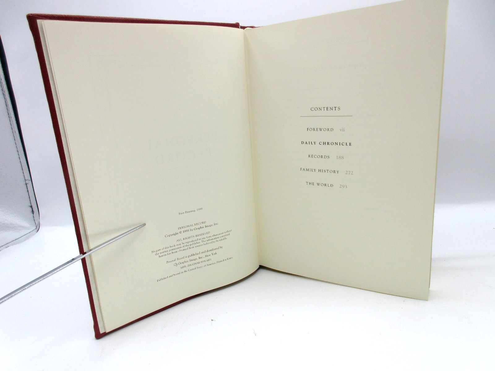 Personal Record: A Lifetime Memoir 8″ Goatskin Leather Journal Graphic Image