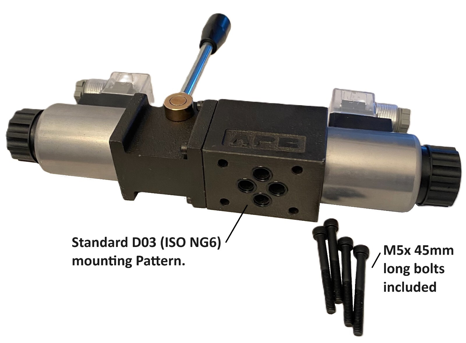 Hydraulic Electrical Solenoid Valve with manual lever D03 (NG6) 3 position