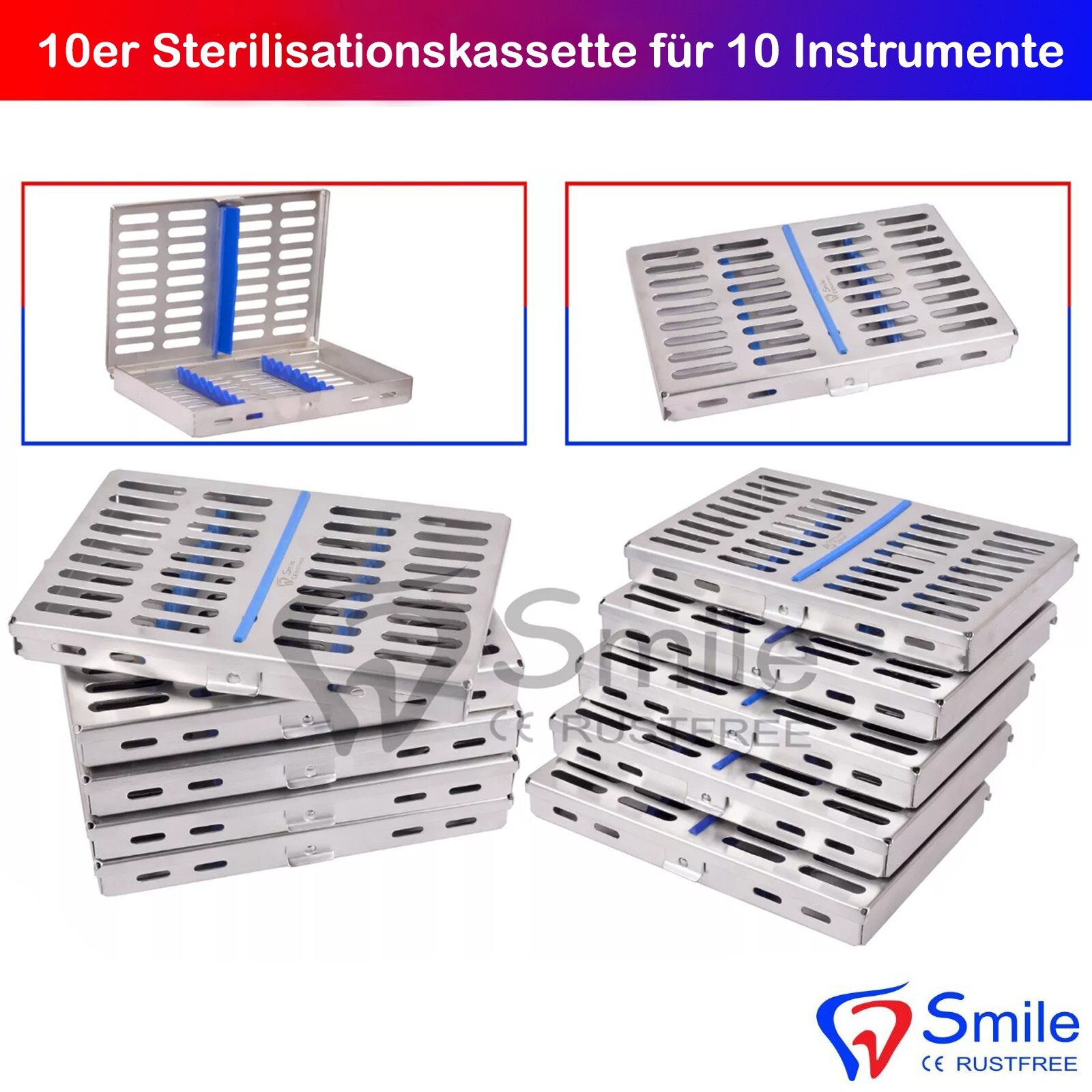 10 Autoclave Cassette Sterilization Container Sterile Container Storage CE