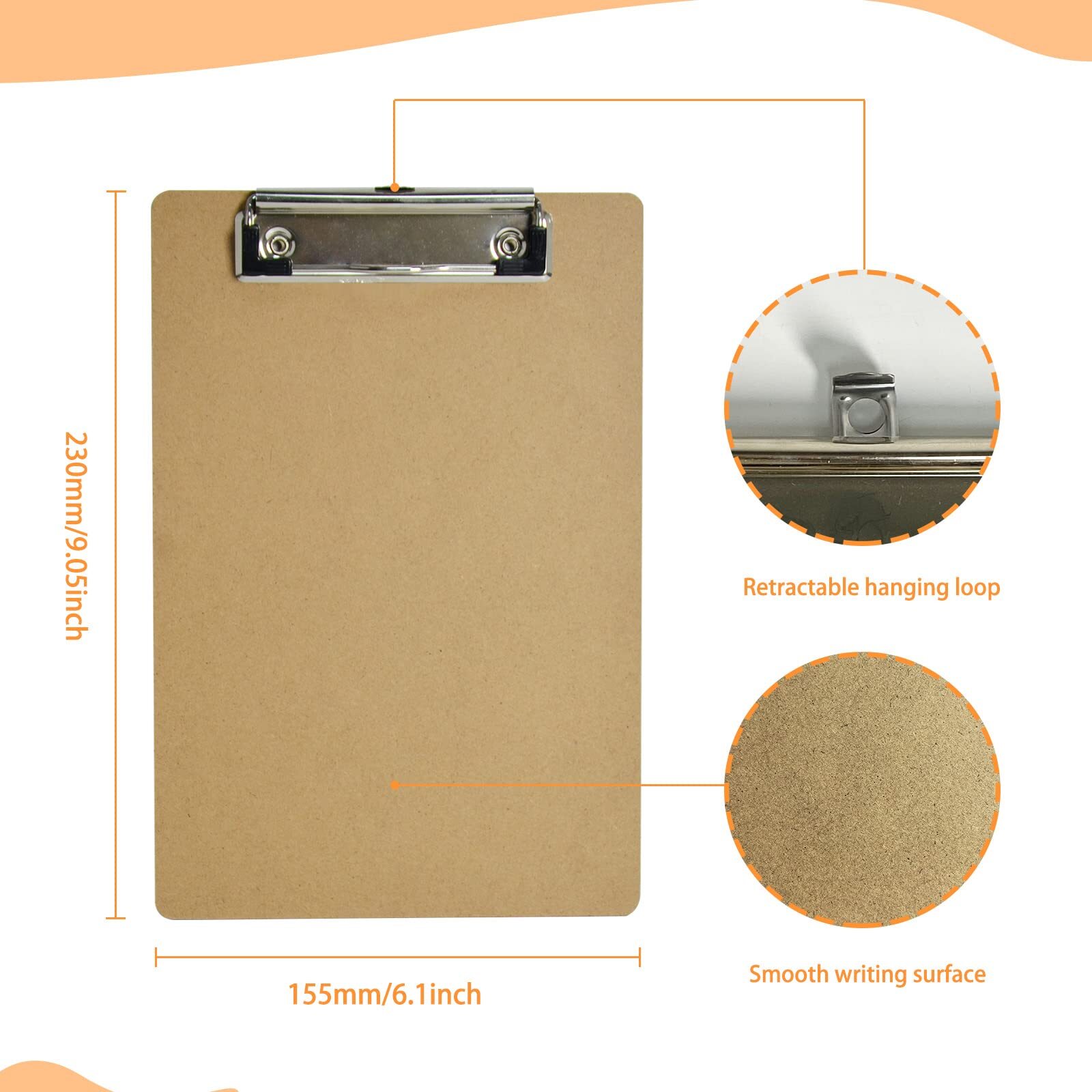 Mini Clipboards 32 Pack Memo Size 6 x 9 Inches Bulk Small Clip Boards for Cla…