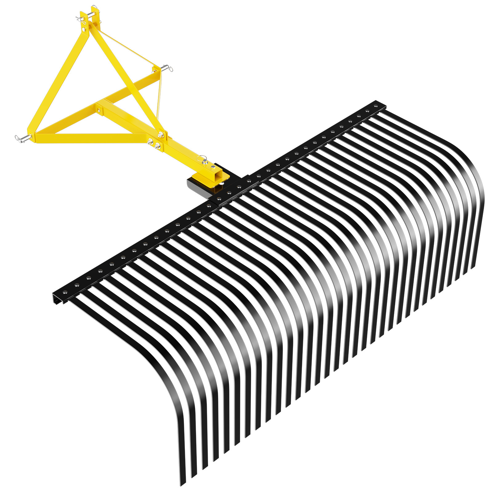3-Point 60”Landscape Rock Rake Soil Garden Tool for Cat 1 Campact Tractor Heavy