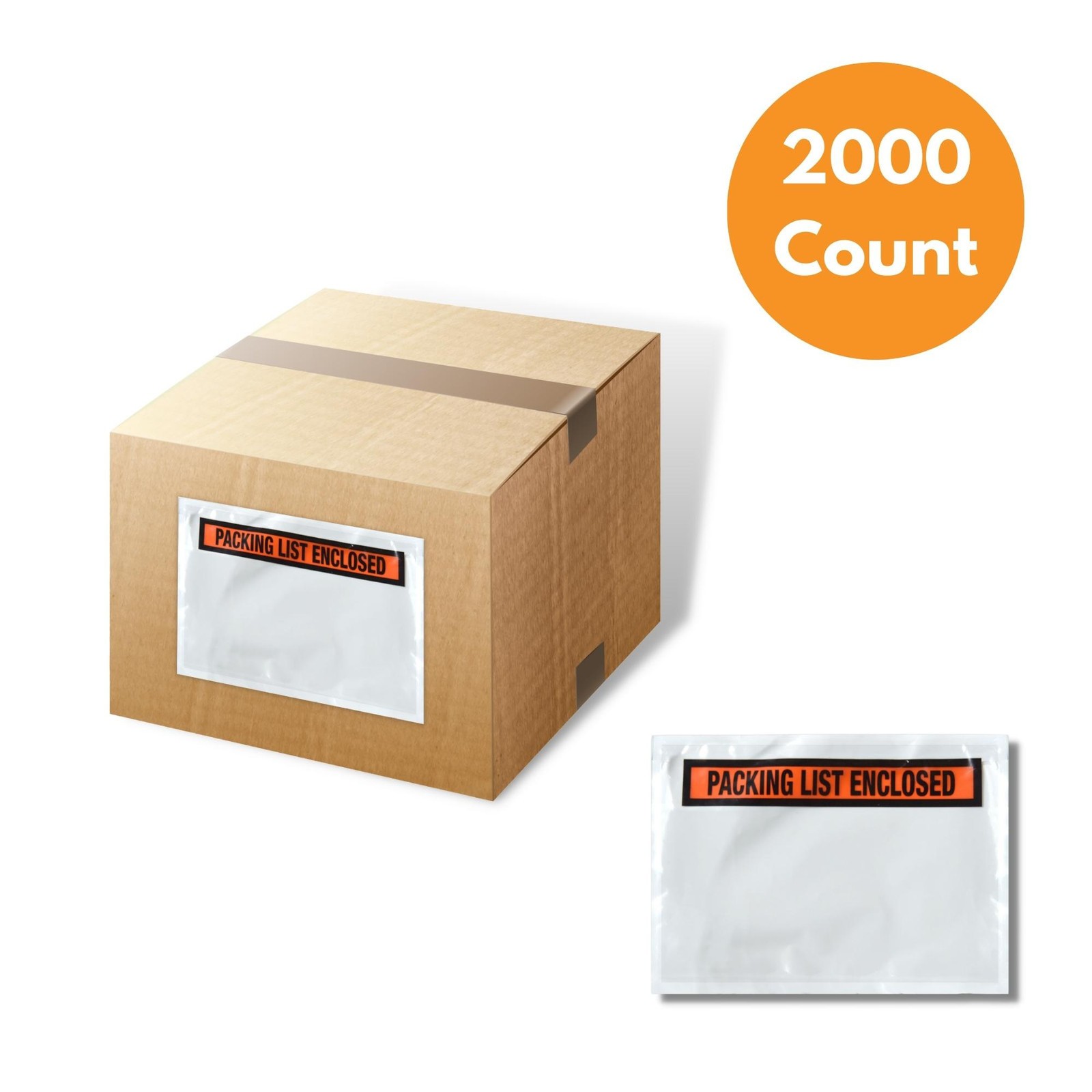 Packing List Enclosed Pouches, 4.5″x6″, Panel Face, Self-Adhesive, 2000 Pack