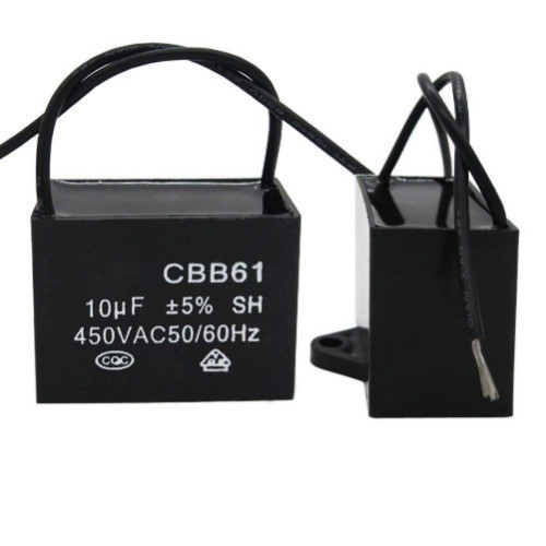 CBB61 10uF AC 450V 50 60Hz 2 Wire Metallized Polypropylene Film Capacitor Fan