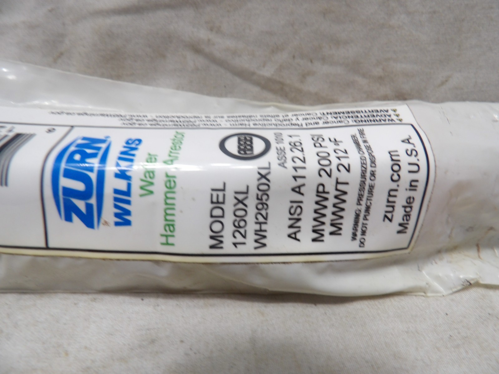 Zurn Wilkins Water Hammer Arrestor 1260XL-C 1″ npt