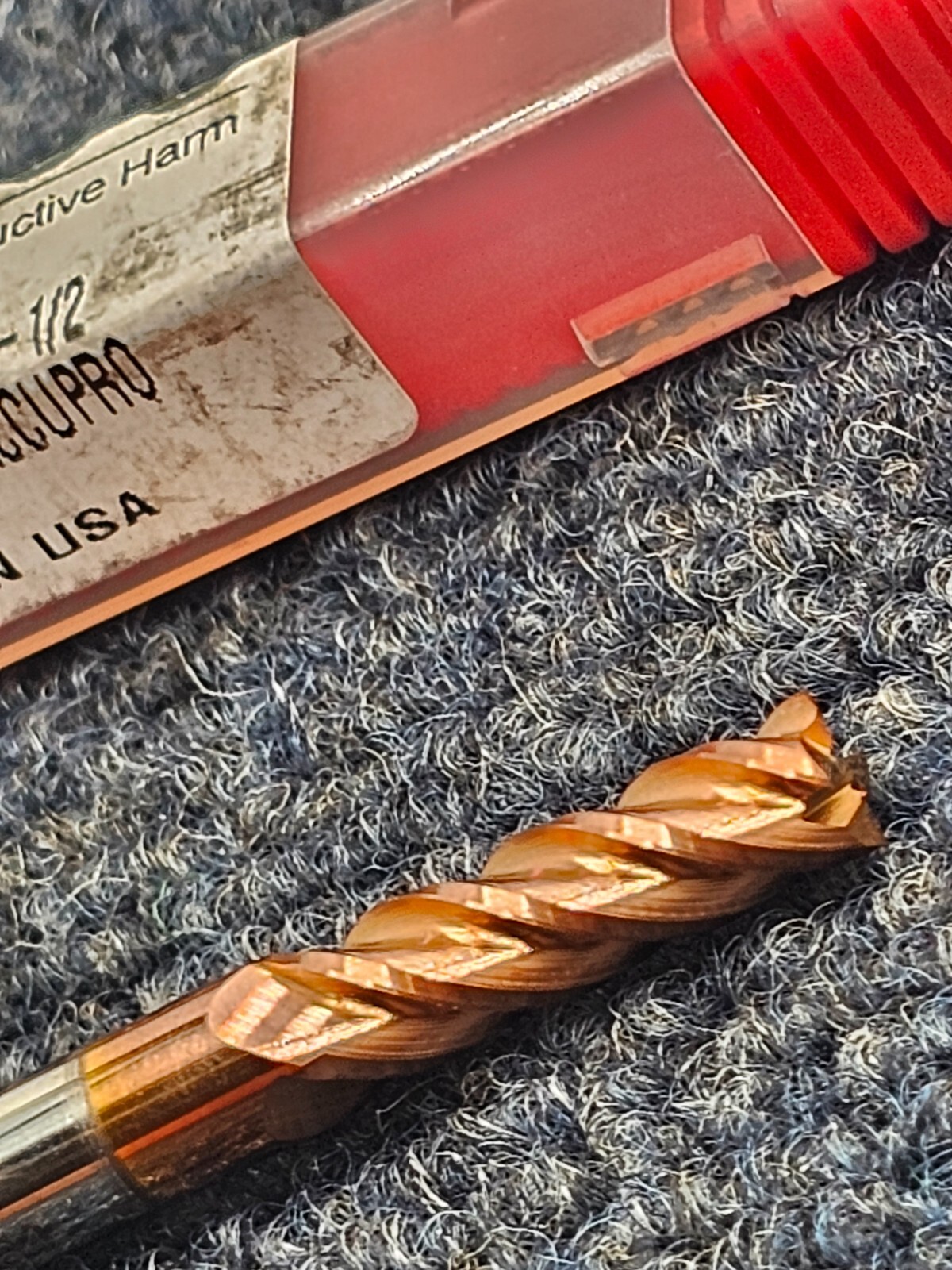 Accupro 07771470 Square End Mill: 15/64″ Dia, 3/4″ LOC, 4 Flute, Solid Carbide