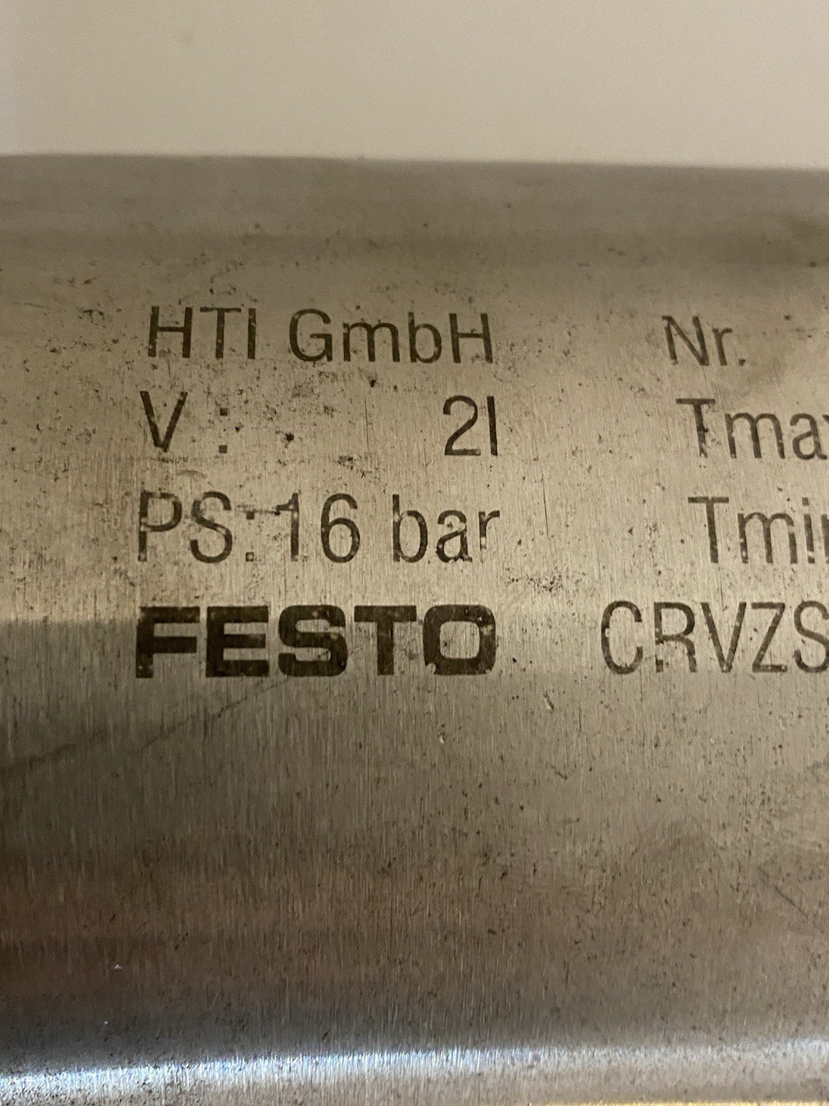 Festo CRVZS-2 Pneumatic Air Reservoir, G 1/2 Connection, 2 Liter, 160236
