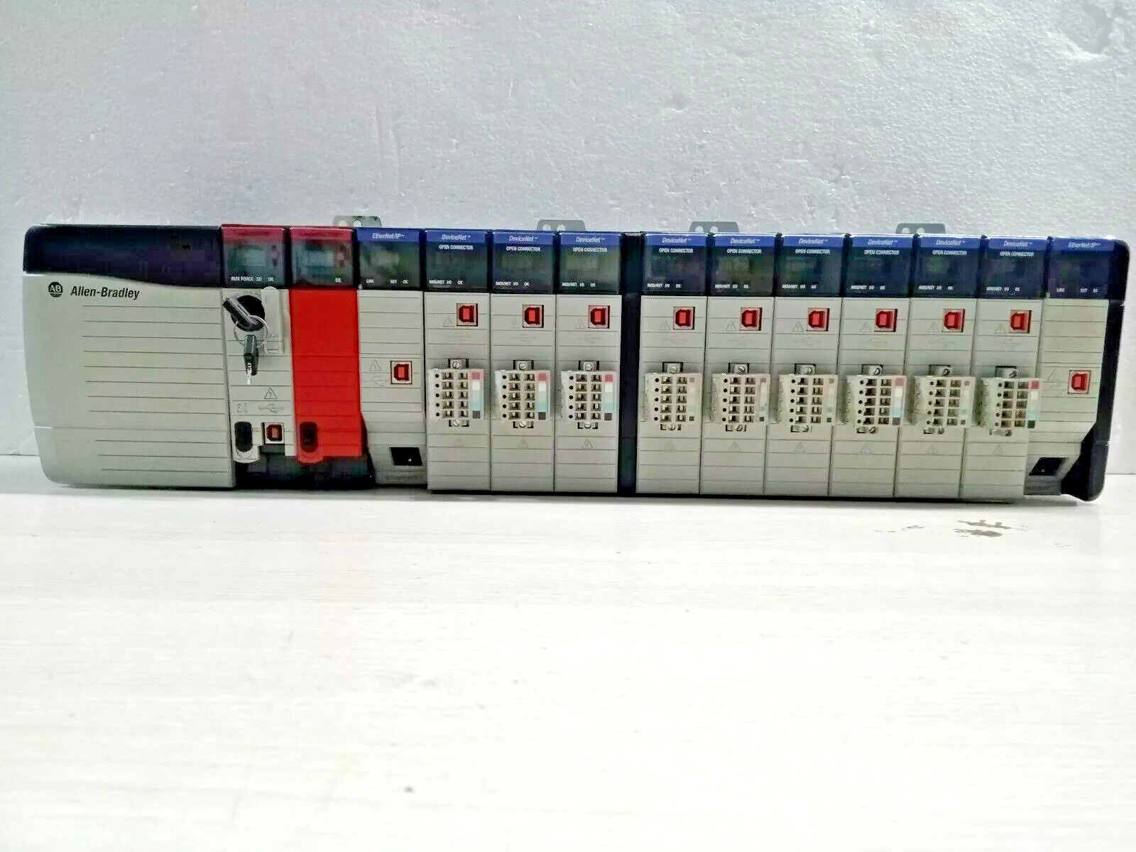 ALLEN BRADLEY FULL LOADED RACK WITH 1756-L73S AND 2 UNITS OF 1756-EN2T