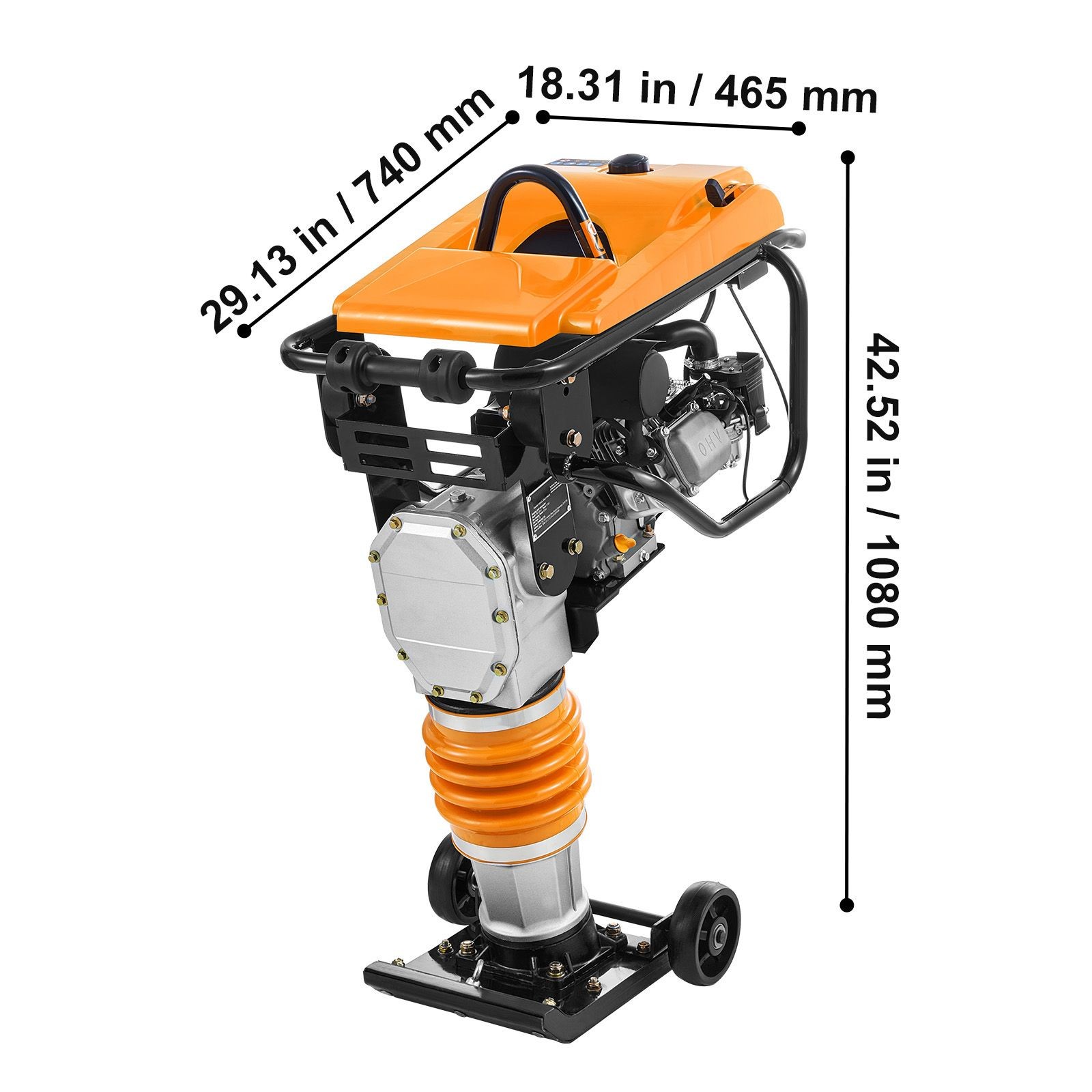 6.5 HP Vibratory Rammer 3600lb Impact Force 26in Depth