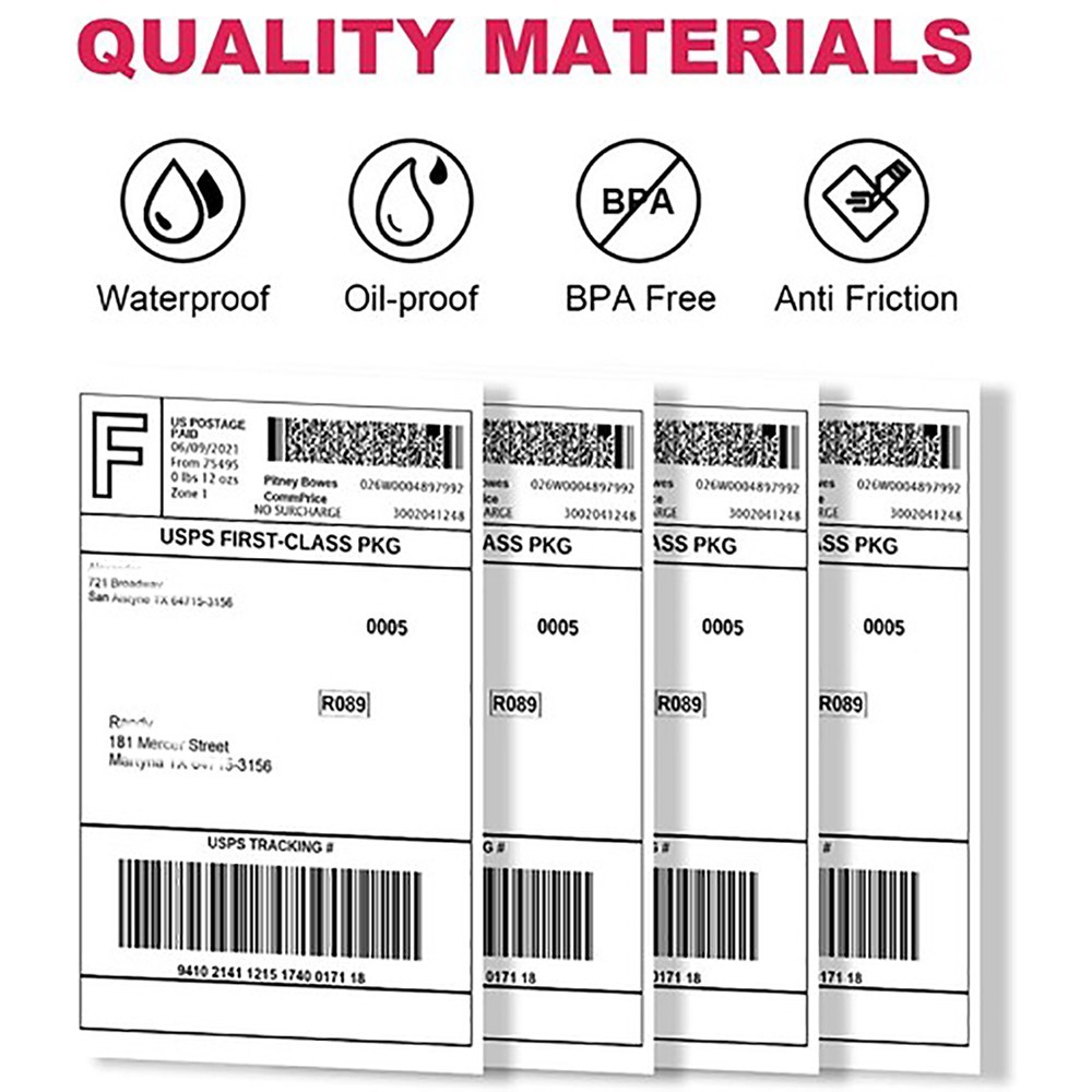 for Zebra & Rollo 4″ x 6″ Direct Thermal Address Shipping Labels Fanfold Rolls