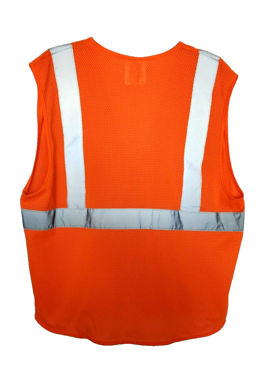 PIP Safety Vest Size Large with Pockets Hook and Loop Closure Type R Class 2