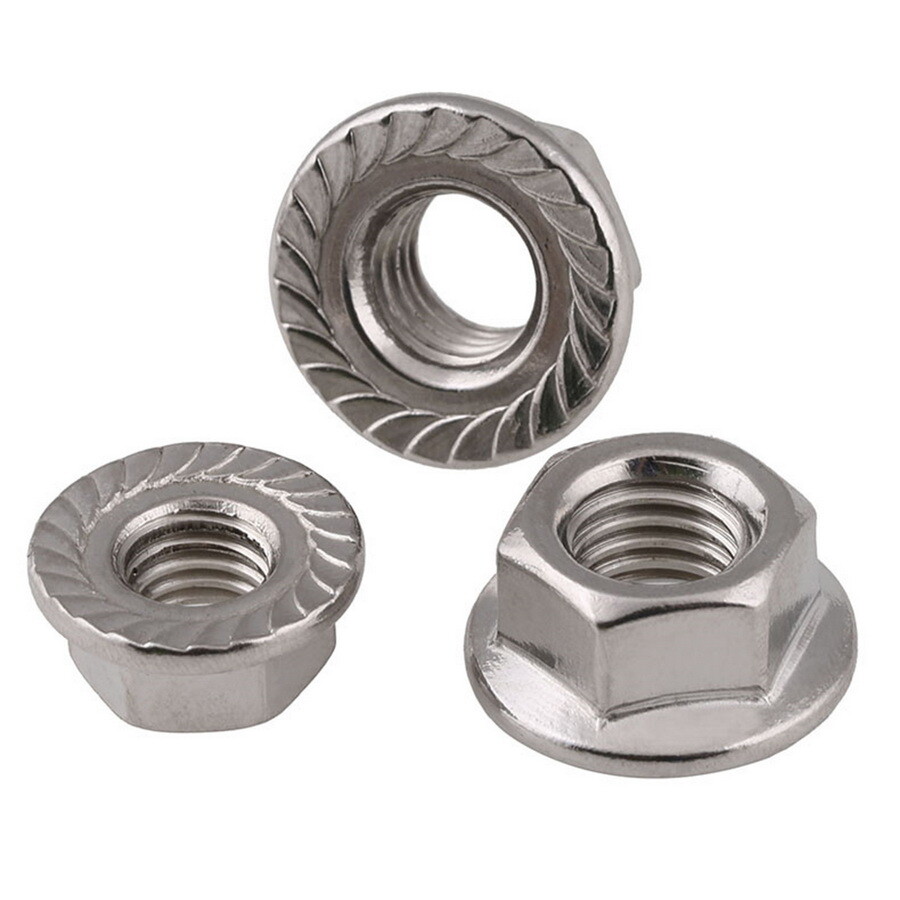 304/316/201 Stainless Steel Serrated Flange Lock Nuts M3 M4 M5 M6 M8 M10 M12-M16
