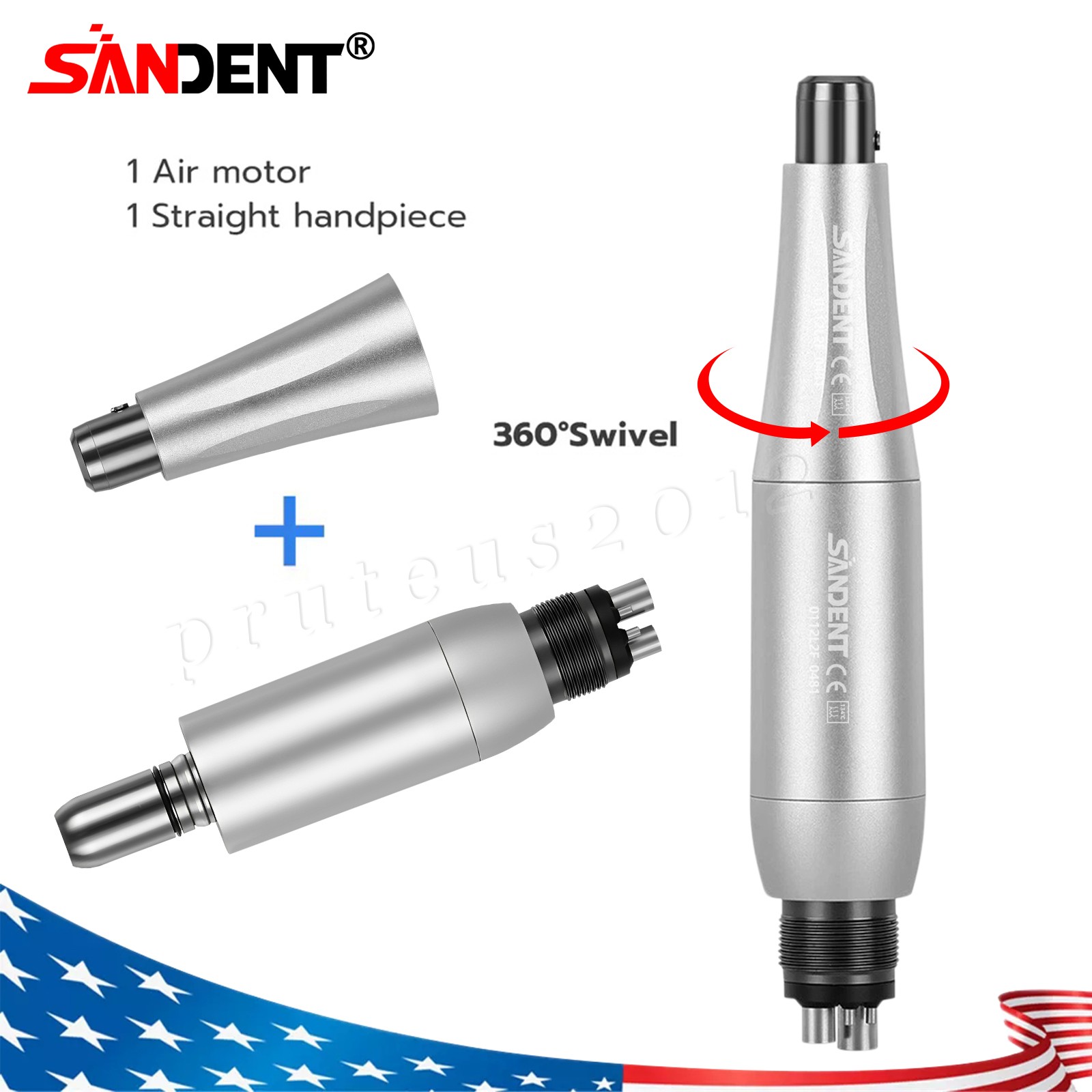 NSK Style Fiber Optic Dental E-generator LED 3-Spray High Speed handpiece 4 Hole
