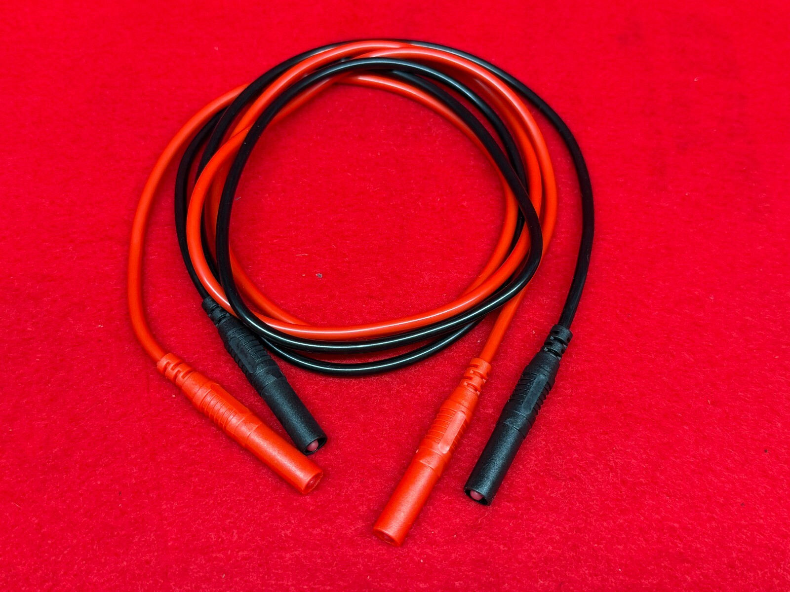 iRad 100cm Silicone 4mm Banana Male to Male Test Cable Assembly Black/Red Pair