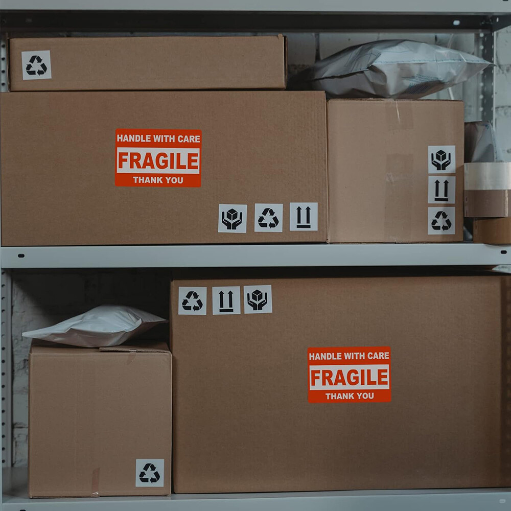 Fragile Stickers 2×3 3×5 Fragile Label Sticker Handle With Care Mailing 500/Roll