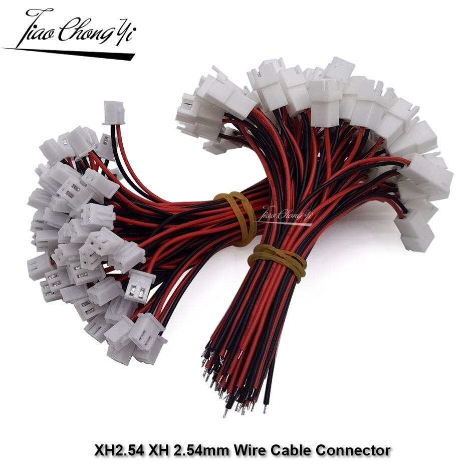 XH2.54mm pitch 2pin plug connector 2.5mm Male & Female 26AWG Terminals Wire